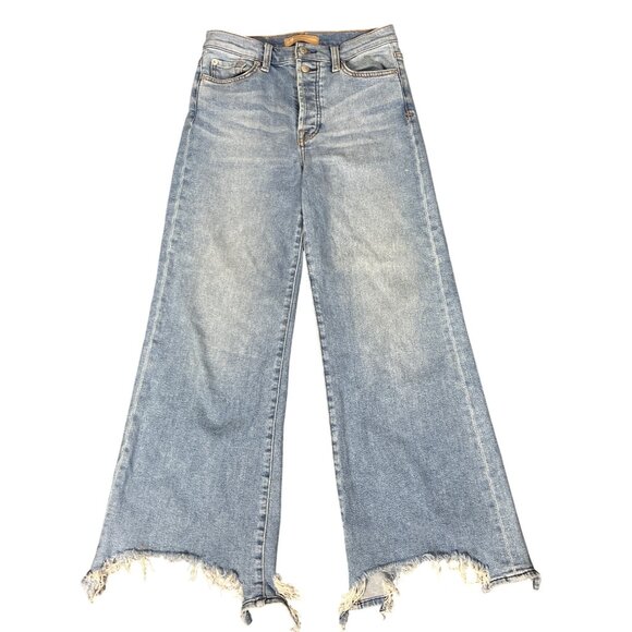 7 FOR ALL MANKIND Luxe Vintage High Rise Button Fly Jo Chew Hem Jeans Sz 27 - Picture 1 of 8